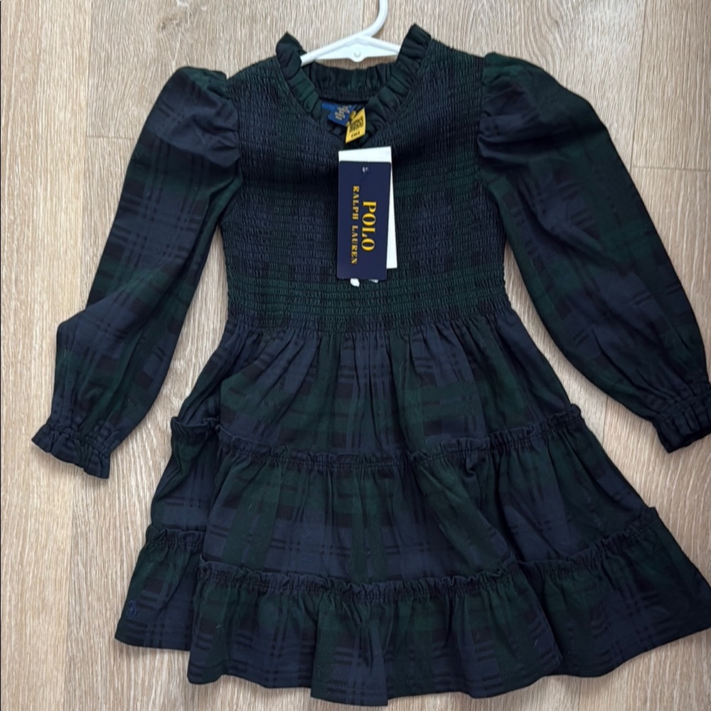Polo by Ralph Lauren Green Ruffled Smocked Sundress